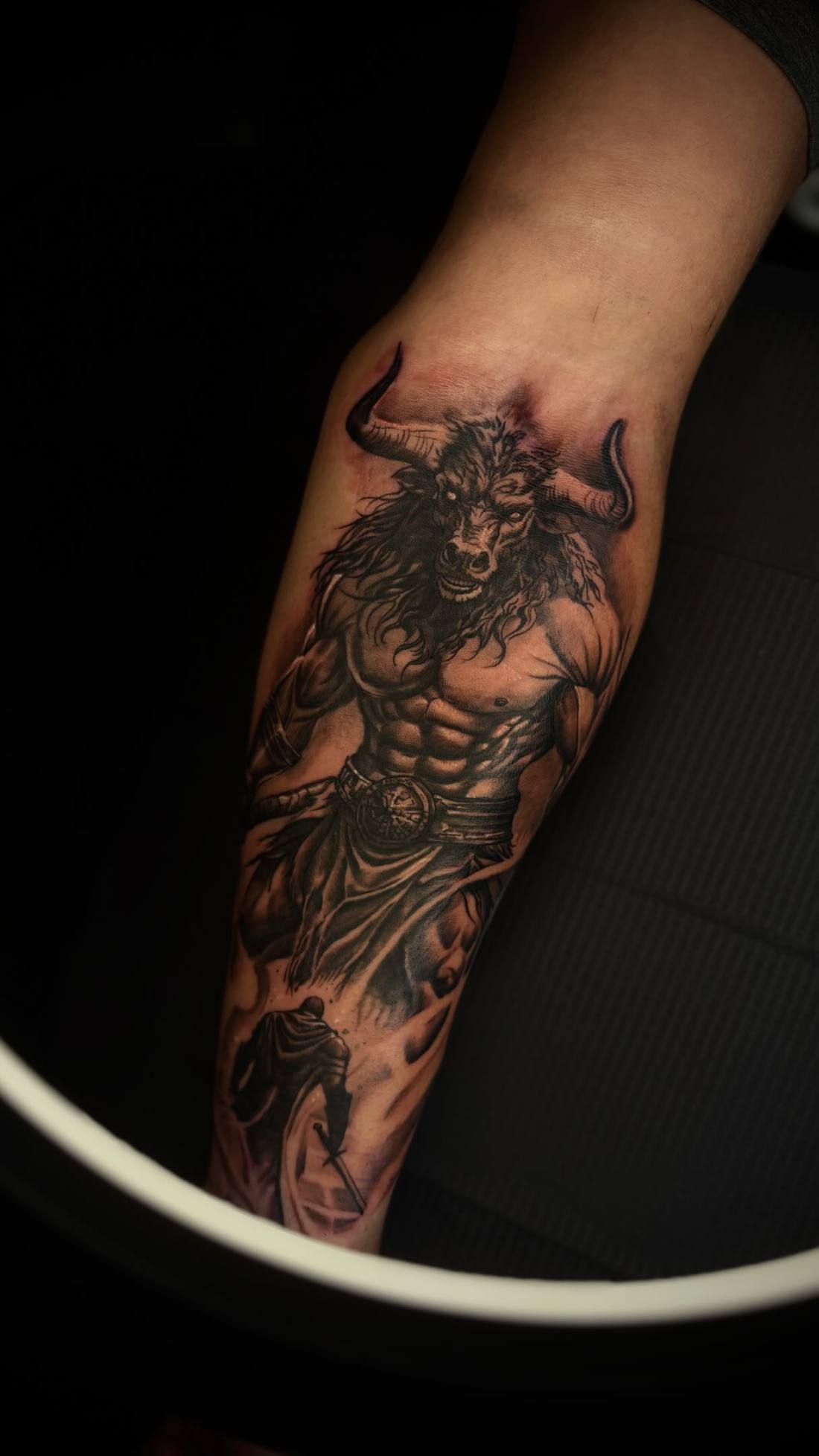 Minotaur on an upper arm